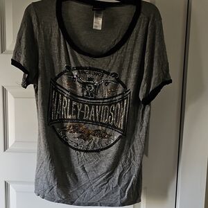 Harley-Davidson Charcoal Tee with Bold Logo